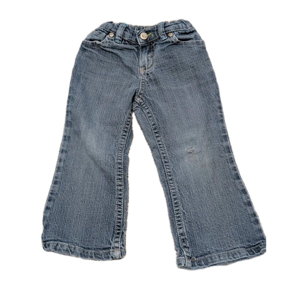 Genuine Kids from Oshkosh Girls Blue Jeans 2T Embroidered Flower‎